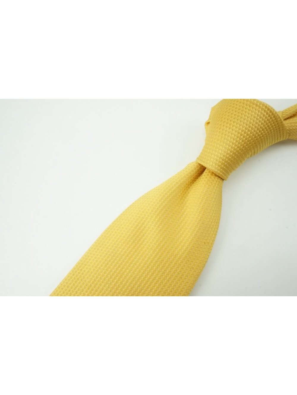 Turnbull & Asser Lemon Yellow Woven 100% Silk Tie Made England